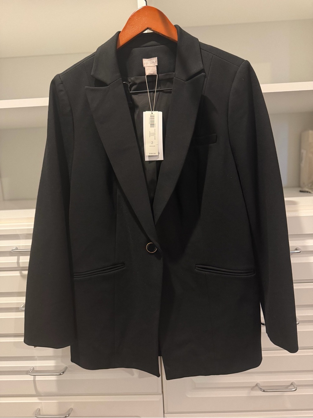 Chico's Black Single-Button Tailored Blazer